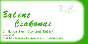 balint csokonai business card