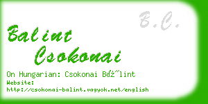 balint csokonai business card